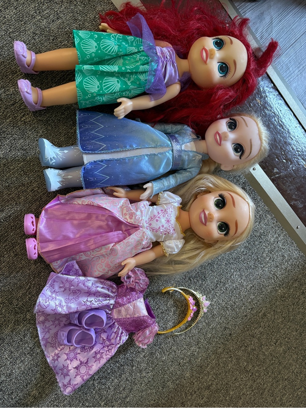Set of 3 Disney princess baby dolls